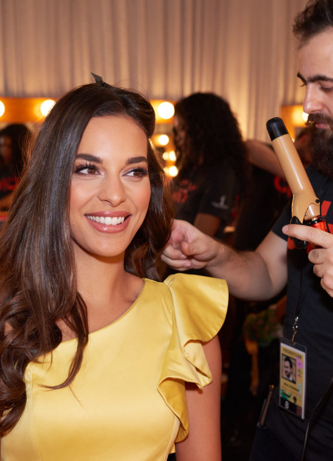 Rahima Dirkse, Miss Netherlands 2018 gets hair done by a stylist from Farouk Systems, the Makers of CHI & Biosilk backstage during the MISS UNIVERSE® Preliminary Competition at IMPACT Arena in Bangkok, Thailand on Thursday, December 13th. The Miss Universe contestants have been touring, filming, rehearsing and preparing to compete for the Miss Universe crown in Bangkok, Thailand. Tune in to the FOX telecast at 7:00 PM ET live/PT tape-delayed on Sunday, December 16, 2018 from the IMPACT Arena in Bangkok, Thailand to see who will become the next Miss Universe. HO/The Miss Universe Organization